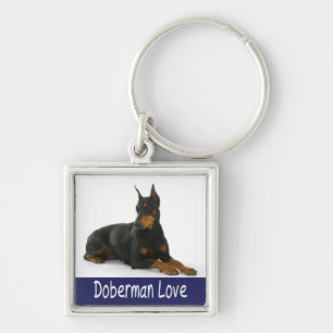 Liefde Dobermann Pinscher Puppies Hond Sleutelhang Sleutelhanger