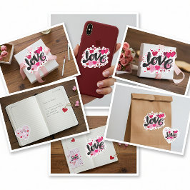 Liefde doedel kunst valentijn sticker