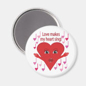 Liefde doet mijn hart zingen! zingend hart magneet (Voorkant / Achterkant)