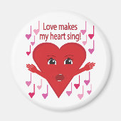 Liefde doet mijn hart zingen! zingend hart magneet (Voorkant)