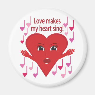 Liefde doet mijn hart zingen! zingend hart magneet