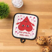 Liefde doet mijn hart zingen! zingend hart pannenlap (Top down)