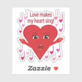 Liefde doet mijn hart zingen! zingend hart sticker (Vel)