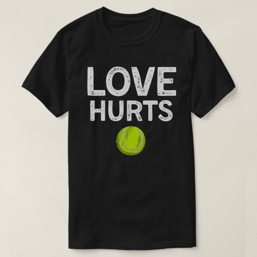 Liefde doet pijn aan grappig tennis t-shirt (Design voorkant)