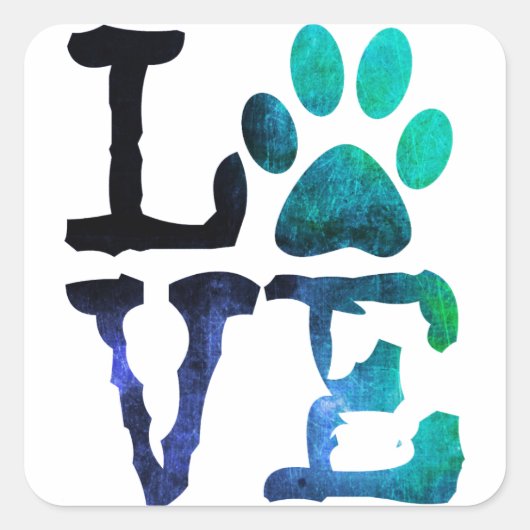 Liefde, Dog Paw Print Sticker (Voorkant)