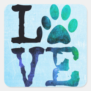 Liefde, Dog Paw Print Sticker