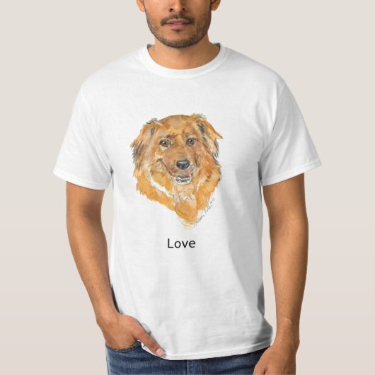 Liefde:  Dog Thoughts T Shirten T-shirt (Voorkant)