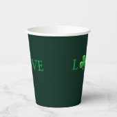 Liefde donkergroene Ierse Shamrock St. Patrick's D Papieren Bekers (Links)