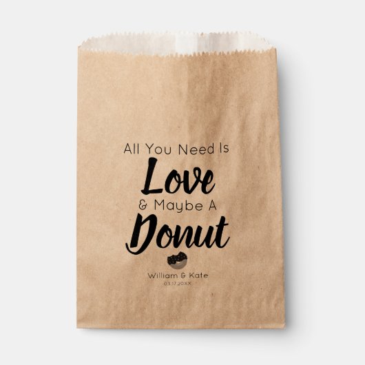 Liefde Donut Treat Bruiloft Favor Bag Bedankzakje (Voorkant)