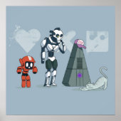 Liefde dood en robots drie robots poster (Voorkant)