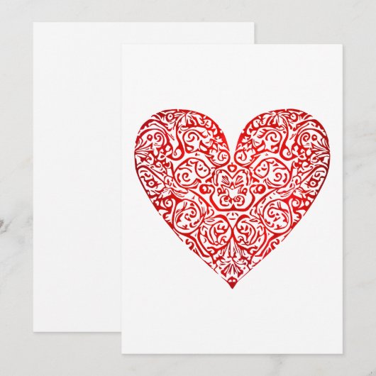 Liefde Doodle Hart Abstracte Kunst, Nr. 02 Feestdagenkaart (Voorkant / Achterkant)
