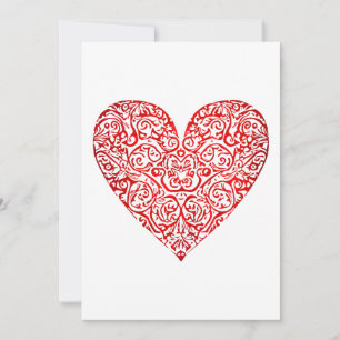 Liefde Doodle Hart Abstracte Kunst, Nr. 02 Feestdagenkaart
