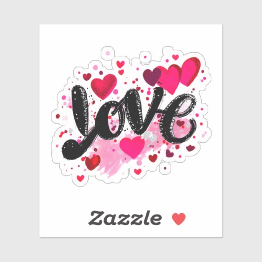 Liefde doodle kunst valentijn sticker (Vel)