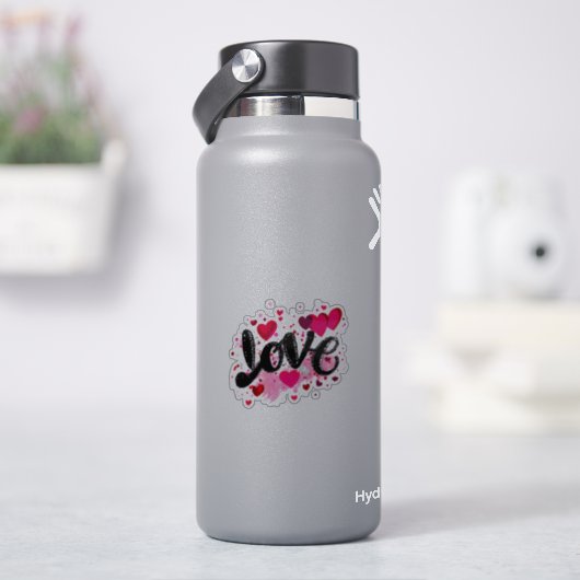 Liefde doodle kunst valentijn sticker (HydroFlask)