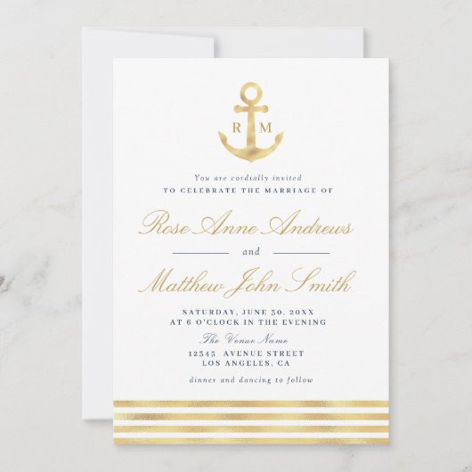 Liefde door het zee gouden anker nautische marine  kaart (Voorkant)