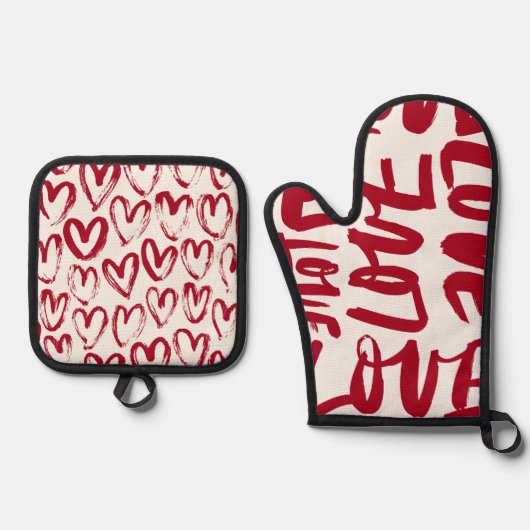 Liefde door Sommer Hamilton Ovenwant & Pannenlap Set (Voorkant)