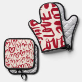 Liefde door Sommer Hamilton Ovenwant & Pannenlap Set (Voorkant / Achterkant)