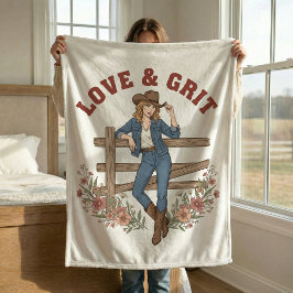 Liefde & Doorzettingsvermogen Western Cowgirl Coun Fleece Deken