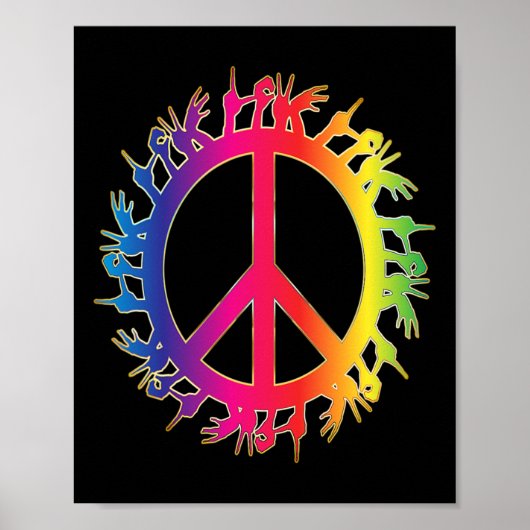 Liefde Dove Vrede Gebarentaal Hand Talking Leraar Poster (Voorkant)