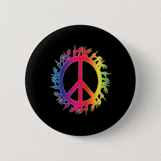 Liefde Dove Vrede Gebarentaal Hand Talking Leraar Ronde Button 5,7 Cm (Voorkant)