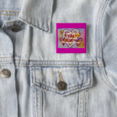 Liefde draagt aangepaste persoonlijke Buttonnen Vierkante Button 5,1 Cm (In situ)
