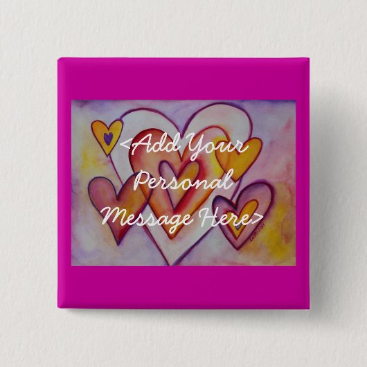 Liefde draagt aangepaste persoonlijke Buttonnen Vierkante Button 5,1 Cm (Voorkant)