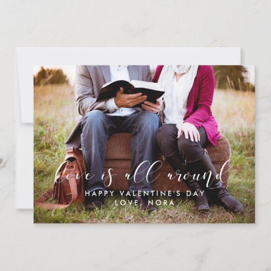Liefde draait om Valentijnsdag fotokaart Feestdagenkaart (Voorkant)