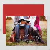 Liefde draait om Valentijnsdag fotokaart Feestdagenkaart (Voorkant / Achterkant)