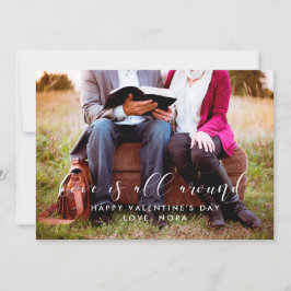 Liefde draait om Valentijnsdag fotokaart Feestdagenkaart