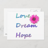 Liefde, Dromen, Hoop Bloem Briefkaart (Voorkant / Achterkant)