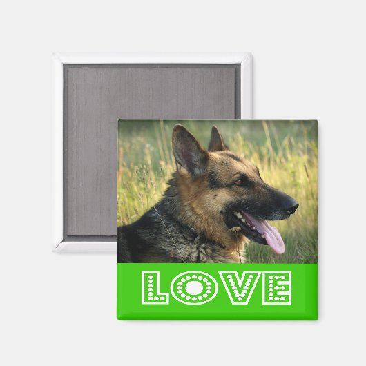 Liefde Duitse Herder Puppy Hond Koelkast Magneet (Voorkant / Achterkant)