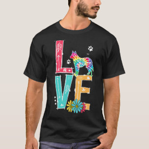 Liefde Duitse Herder Tie Dye Regenboog Duitse Herd T-shirt