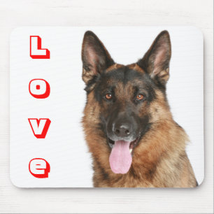 Liefde Duitse Herders Puppy Hond Portret Muismat