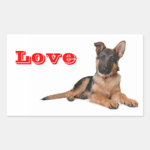 Liefde Duitse Herdershond Puppy Hond Stickers / La