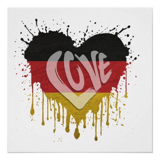 Liefde Duitsland Vlag Perfect Poster (Voorkant)
