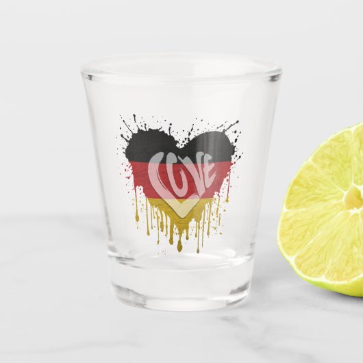 Liefde Duitsland Vlag Shot Glas (Voorkant)
