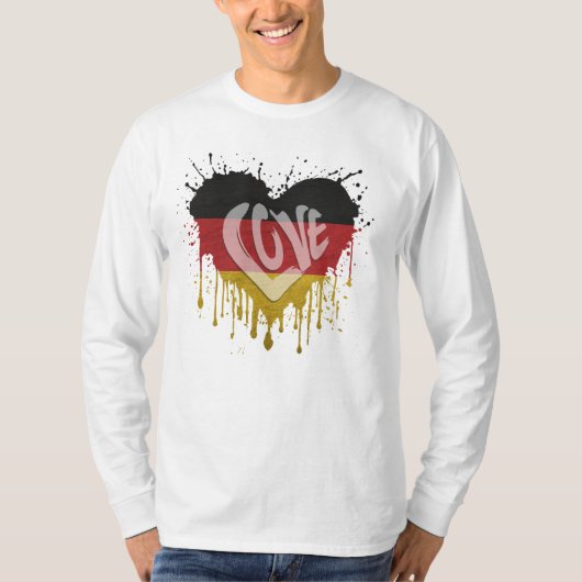 Liefde Duitsland Vlag T-shirt (Voorkant)