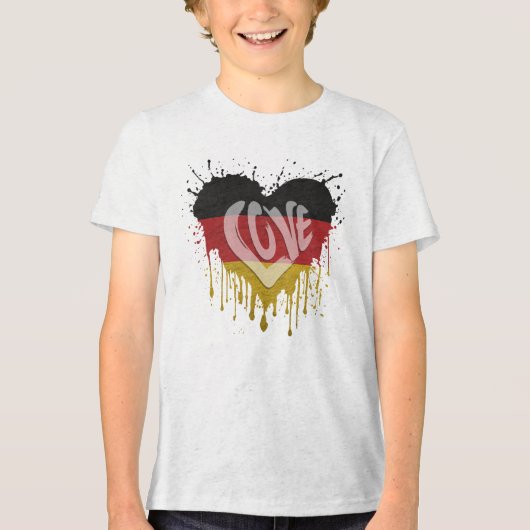 Liefde Duitsland Vlag Tri-Blend Shirt (Voorkant)