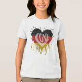 Liefde Duitsland Vlag Tri-Blend Shirt (Voorkant)
