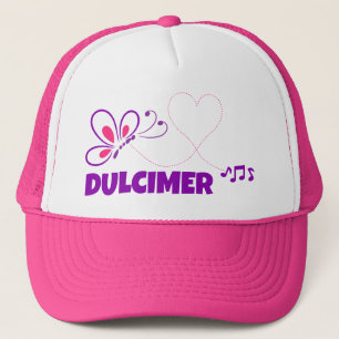 Liefde Dulcimer Roze Paarse Vlinder Hart Trucker Pet