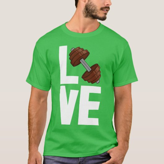 Liefde Dumbbell-vrienden T-shirt (Voorkant)