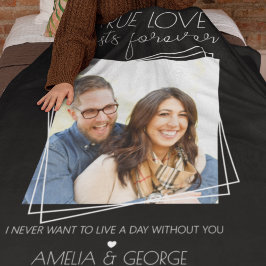 Liefde duurt voor altijd | Moderne gepersonaliseer Fleece Deken