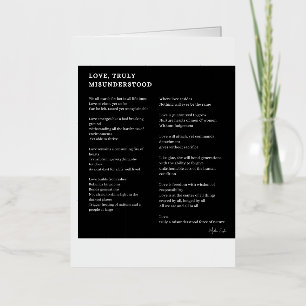 Liefde echt verkeerd begrepen liefdesgedicht folie wenskaart