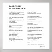 Liefde echt verkeerd begrepen liefdesgedicht poste poster (Voorkant)