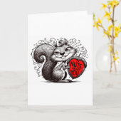 Liefde Eekhoorn Kaart (Gele Bloem)