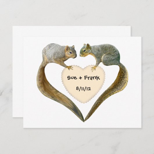 Liefde eekhoorns kaart (Voorkant / Achterkant)