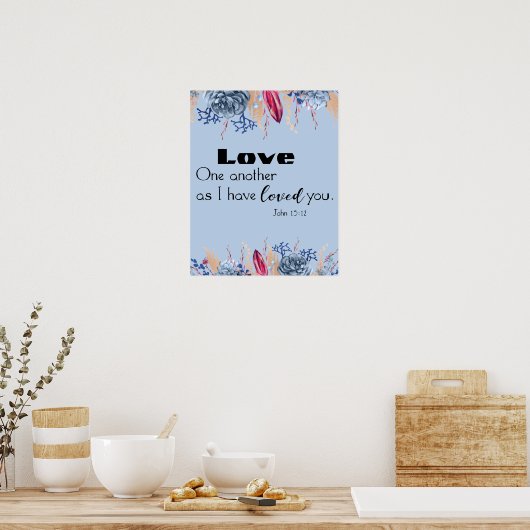 Liefde een ander Bijbelse Verse Poster (Keuken)