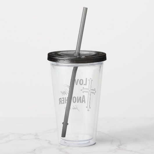 Liefde een ander kruisacryl tumbler acryl drinkbeker (Achterkant)