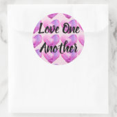 Liefde een ander ronde sticker (Tas)