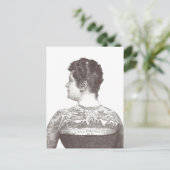 'Liefde een ander' Victoriaans vrouw met tatoeage Briefkaart (Staand voorkant)